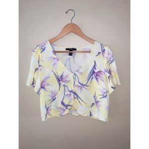 Yellow floral design shirt